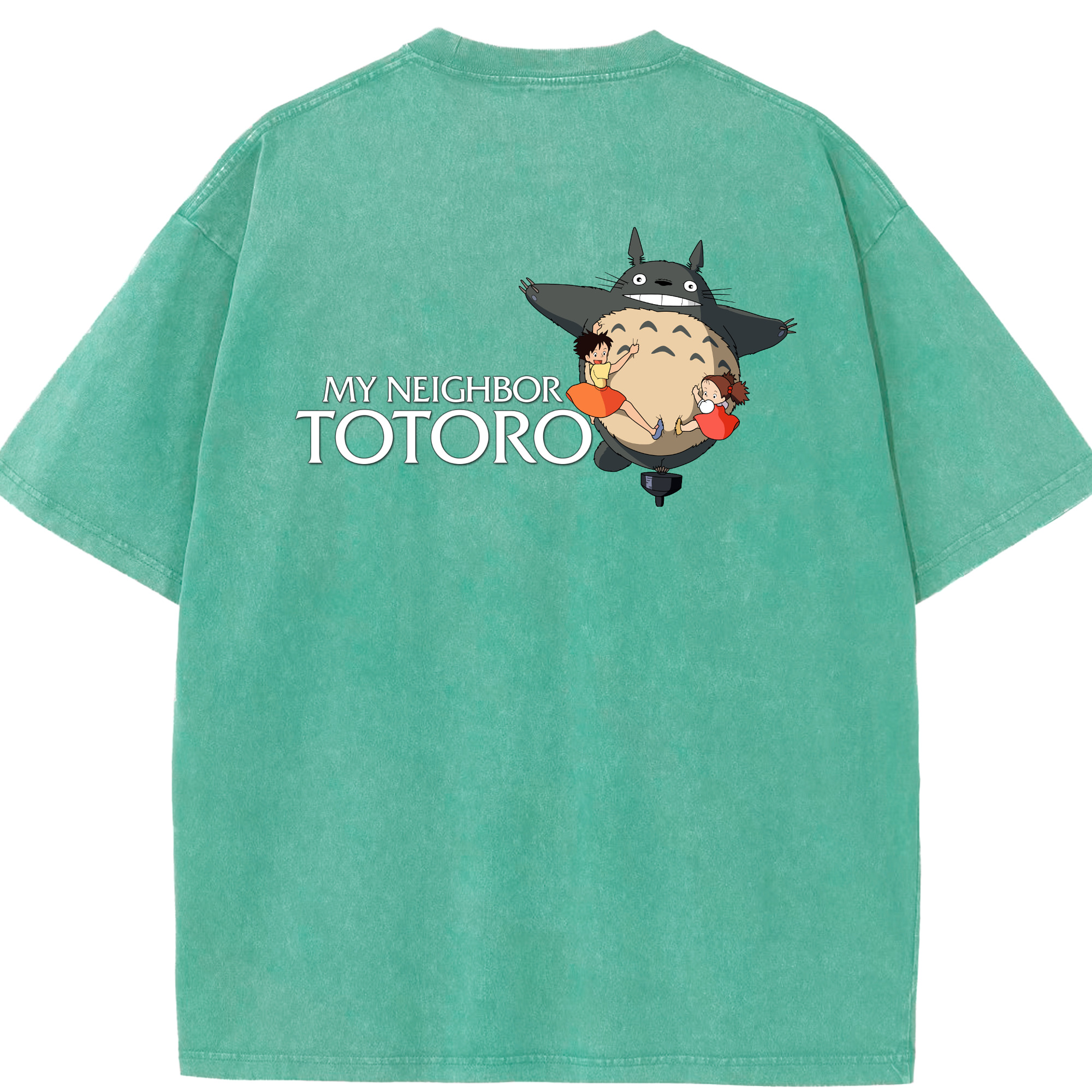 （画像用） となりのトトロ 草壁メイ 草壁サツキ My Neighbor Totoro Satsuki Kusakabe Mei Kusakabe 綿100% ヴィンテージ風 半袖Tシャツ（背面プリント）